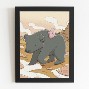 Bear Digital Download Print, Wall Art, Animal, Forest, Wood, Children&#39;s Illustration, International A Paper Ratio