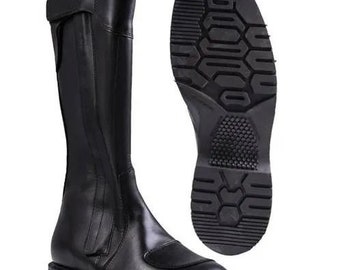 Bottes de moto en cuir pour police militaire de la Bundeswehr, noires UK7/EU41