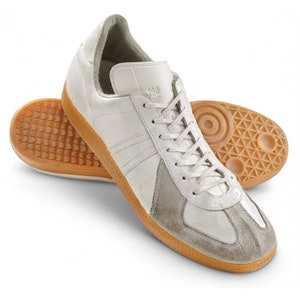 SUPERGRADE Original German Army Leather Trainers White