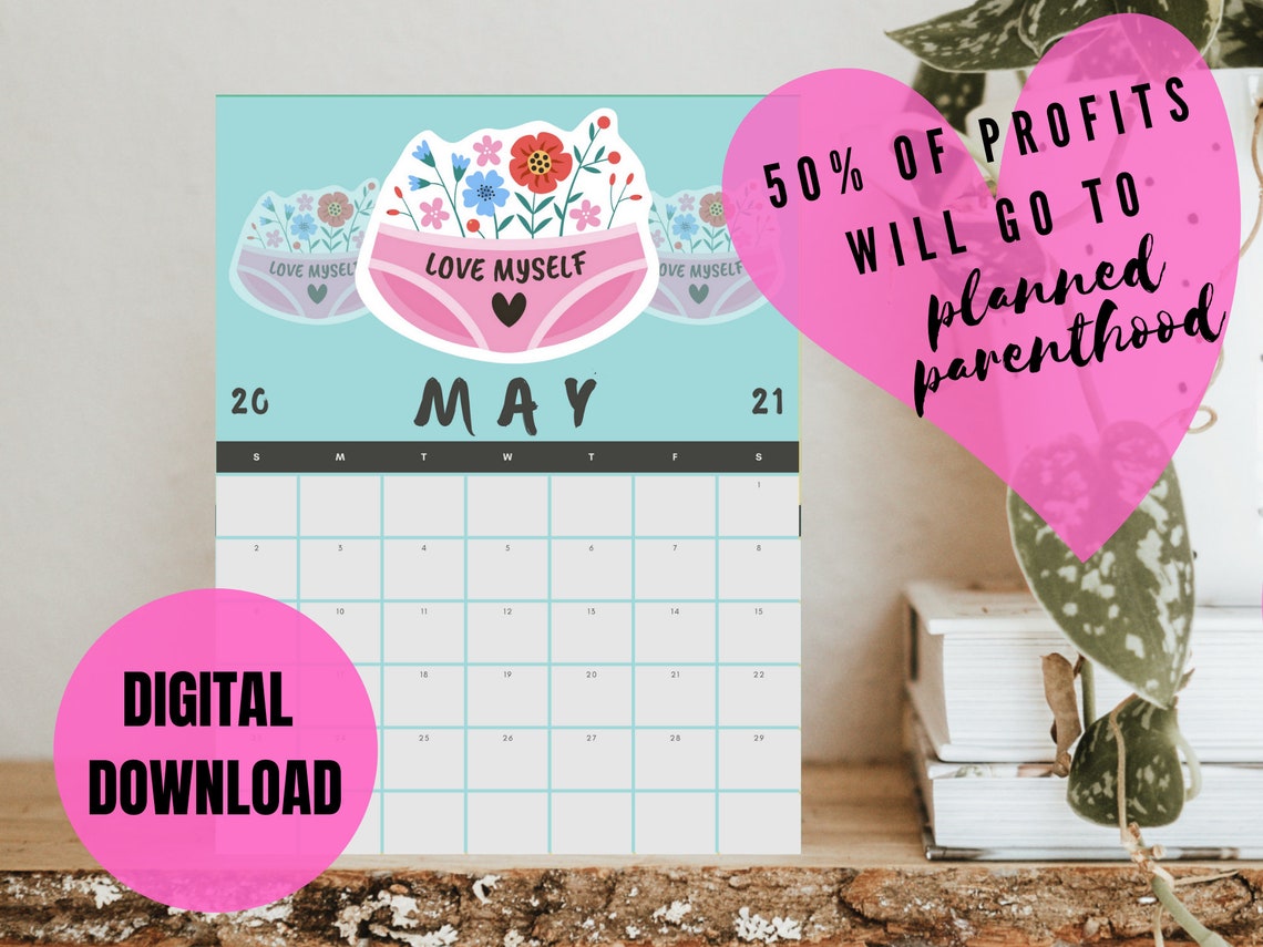 Printable Feminist Calendar Empower with Grace Etsy