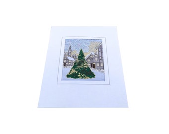 5007  Village Tree - Woven Christmas Card