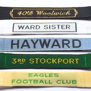 Pre-cut 12mm Sew On Woven Name Tapes/School Labels/ID Labels/Scout Group Labels/Name Tags/Sports Kit Labels/School Uniform Labels