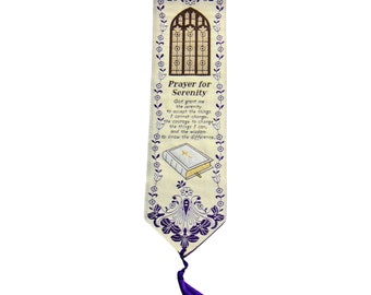 1025 Prayer for Serenity (Cream) - Woven Bookmark