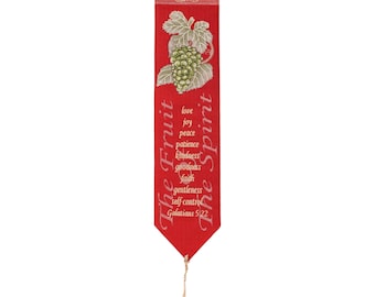 1023 Fruits of the Spirit (Wine) - Woven Bookmark