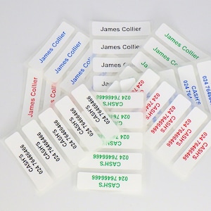 Gepersonaliseerde opstrijklabels/Zelfklevende labels voor scholen/Verpleeghuizen en kinderdagverblijven/Kledinglabels/Naamlabels/Naamlabels/Opstrijklabels/