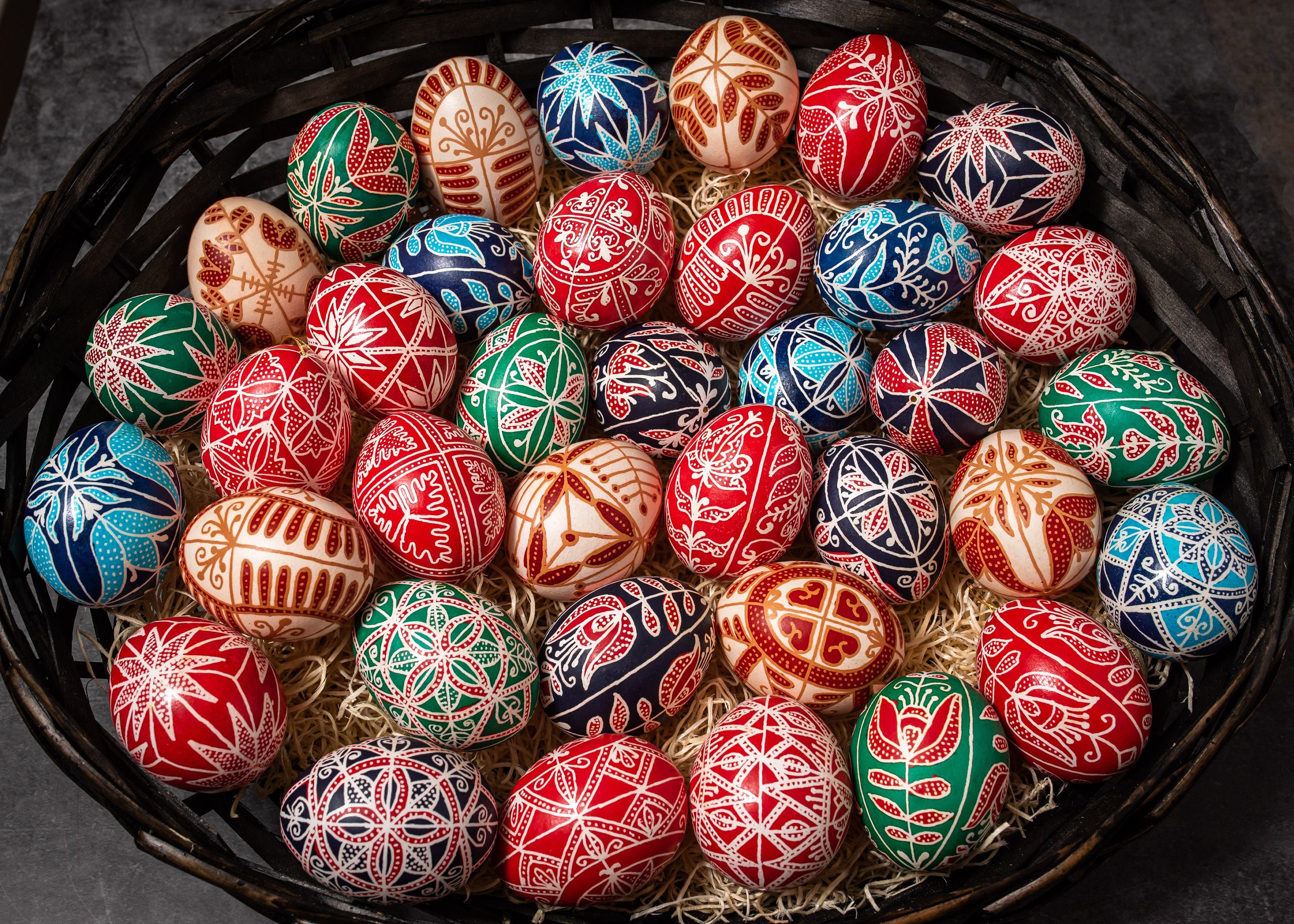 Satz von 6 Eier rote und grüne Eier Ostereier von Hand | Etsy