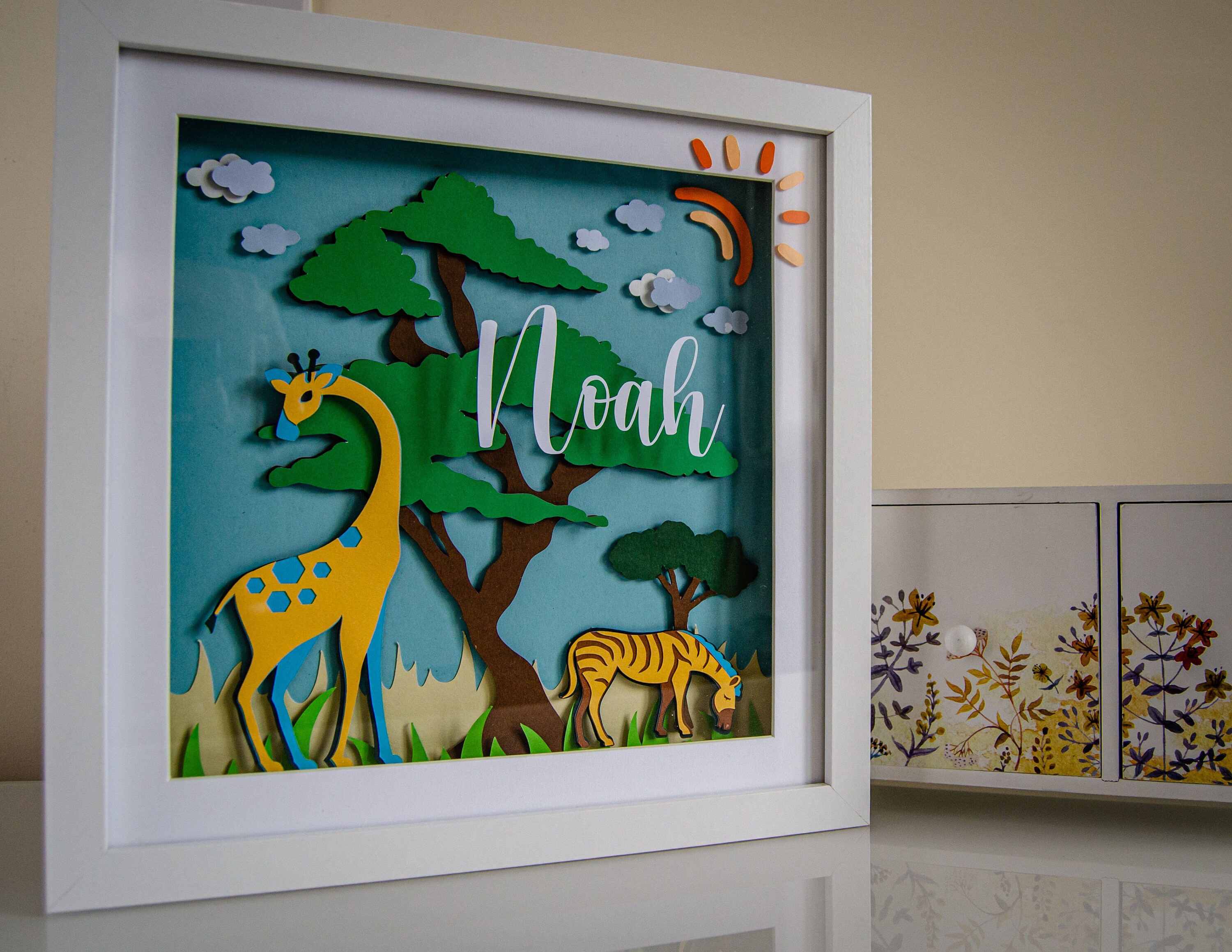 Personalized Shadow Box Safari Wall Decor Etsy UK