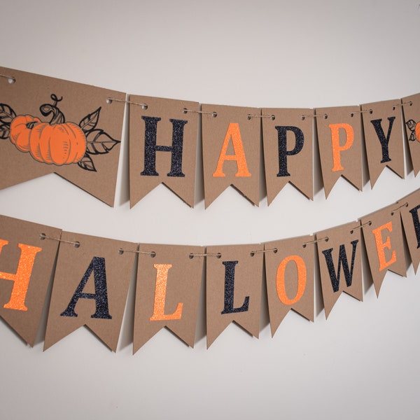 Custom bunting, Halloween banner, FREE pumpkins