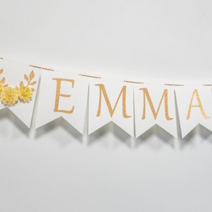Personalised bunting, Glitter gold banner