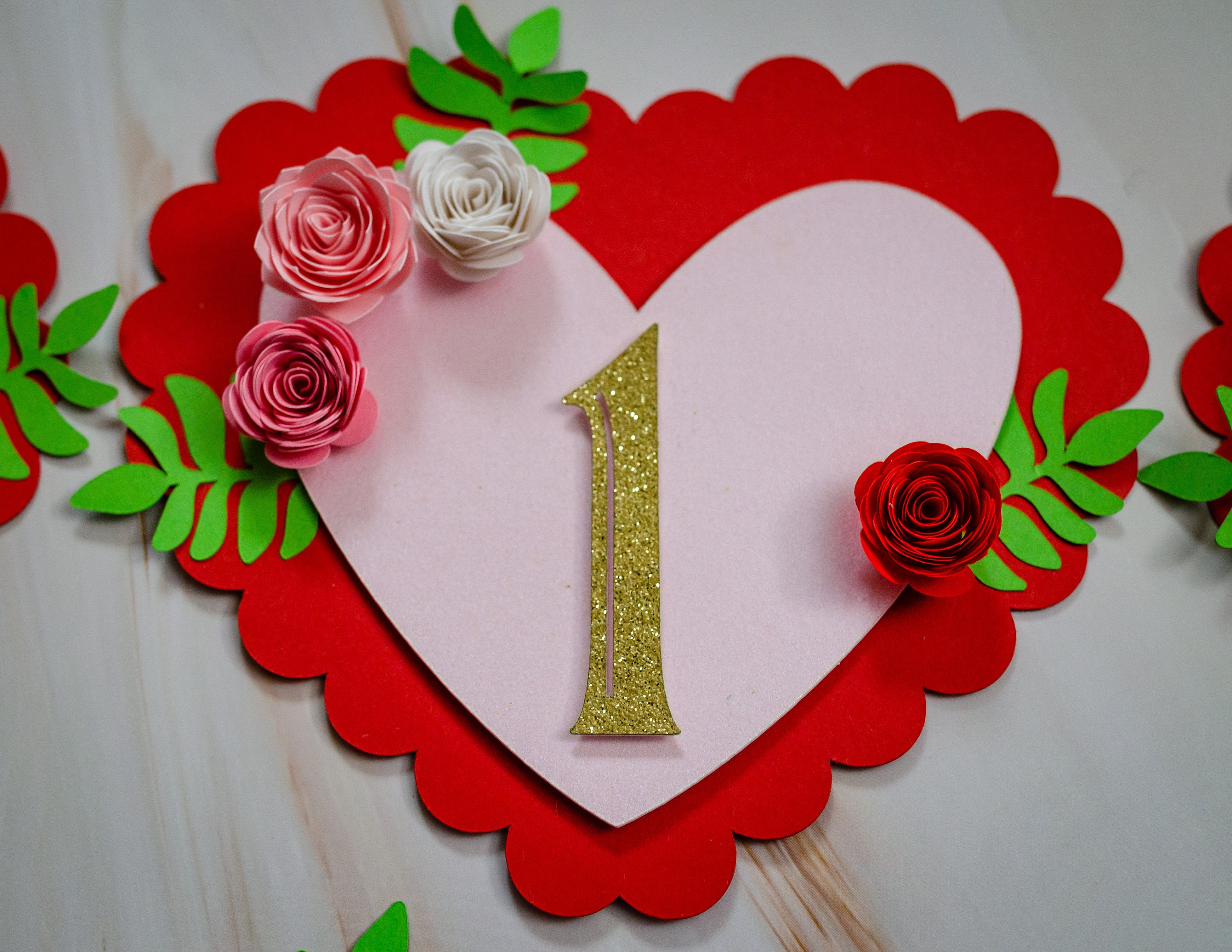 Pink heart baby girl number milestone gift idea Monthly Etsy