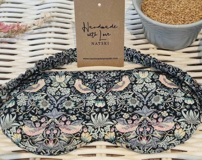 Liberty Print Cotton Eye Mask: Lavender Flax Seed Weighted Sleep Mask.self care gift.