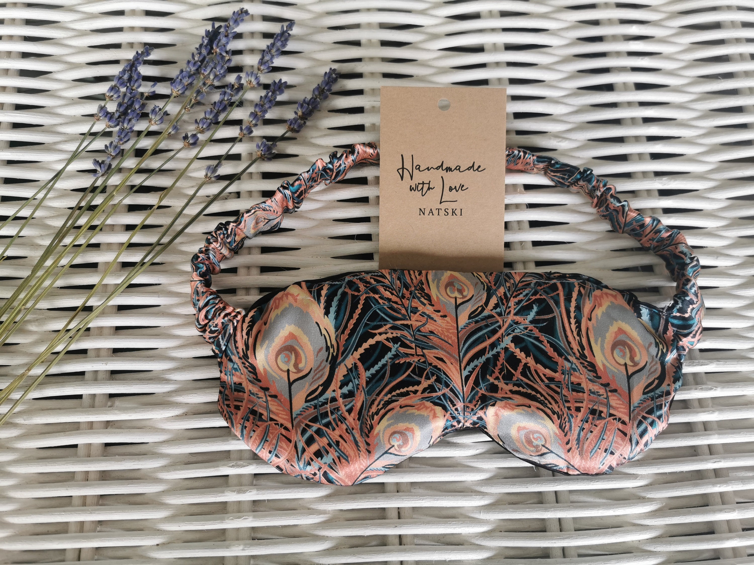 Liberty print Weighted Eye mask pillow. Sleep mask 100 silk