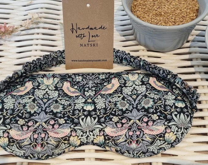 Liberty Print Cotton Eye Mask: Lavender Flax Seed Weighted Sleep Mask