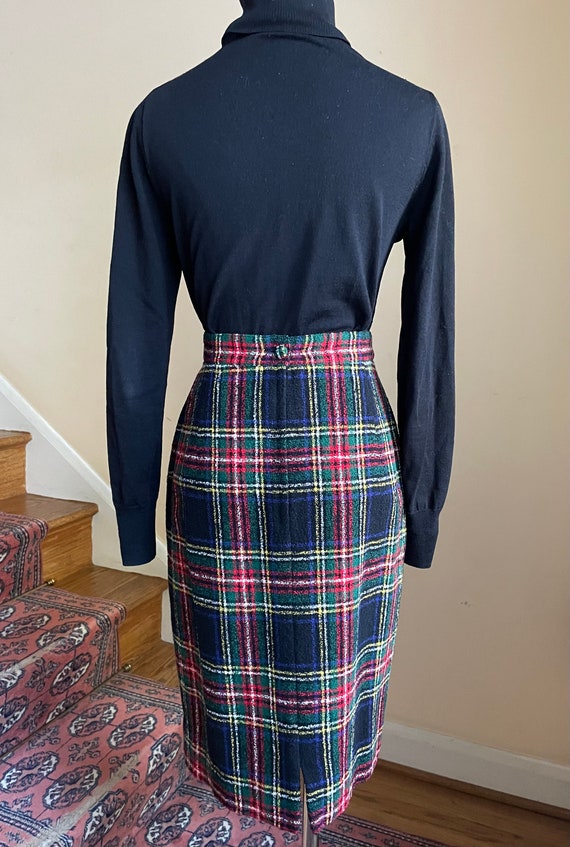 1970s Giorgio Grati Plaid Wool Skirt | Vintage Bl… - image 5