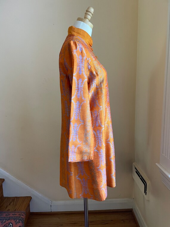 1970s Alfred Shaheen Oriental Print Silk Button F… - image 6