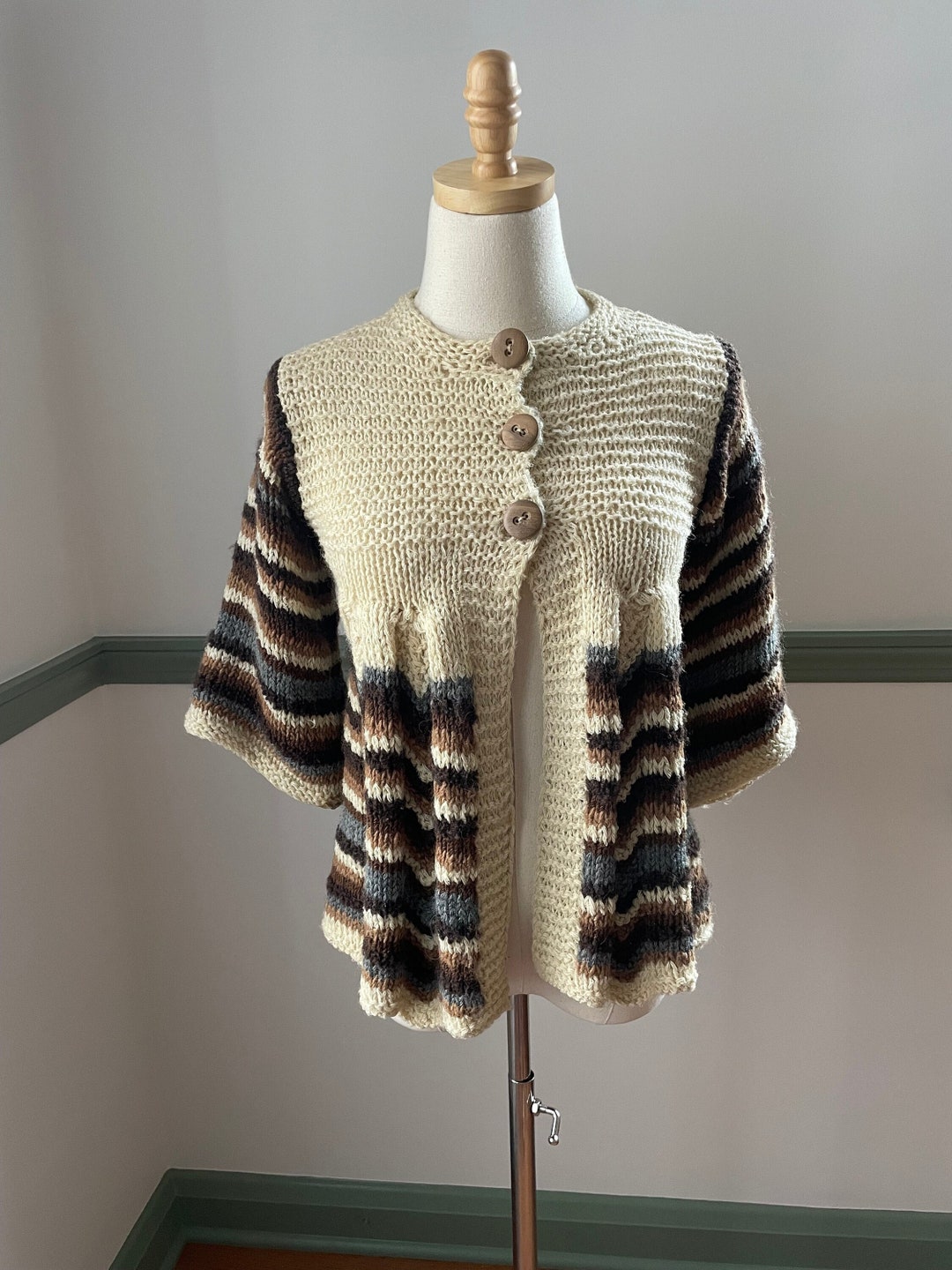 Vintage CROCHETTA Babydoll Cardigan Sweater Size Extra-small - Etsy