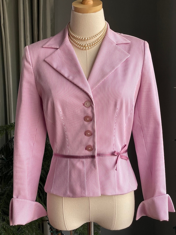 Vintage Kay Unger Lavender and White Striped Fitted Blazer Women s Pinstripe Spring and Summer Blazer Size Small Etsy