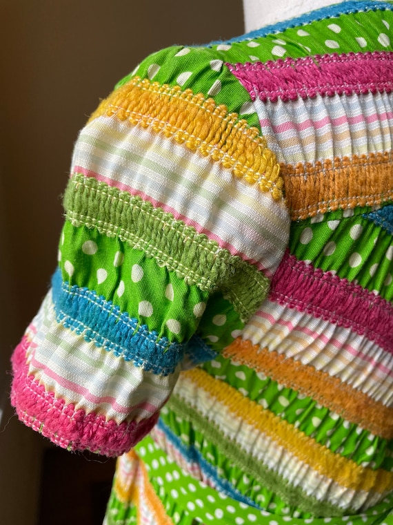 1970s Albert Nipon Polka Dot and Ruffle Hem Maxi … - image 5