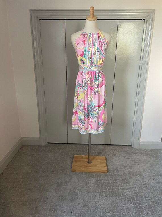 Pink Floral Keyhole Dress | Floral Day Dress Size 