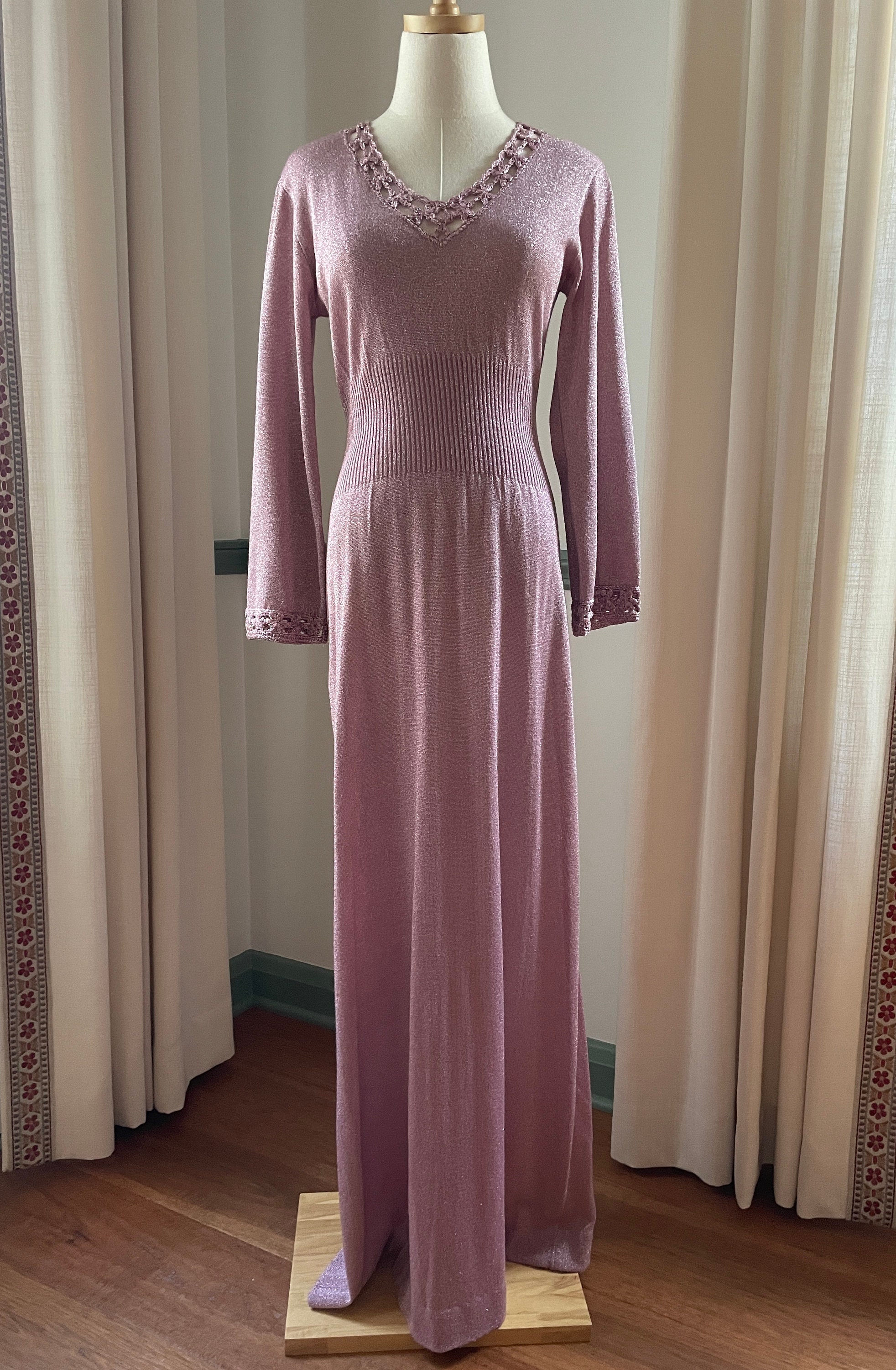 knee length dresses for ladies Ser.O.Ya Women's Carmel Metallic Knit Maxi Dress - Bubblegum Pink main image 0