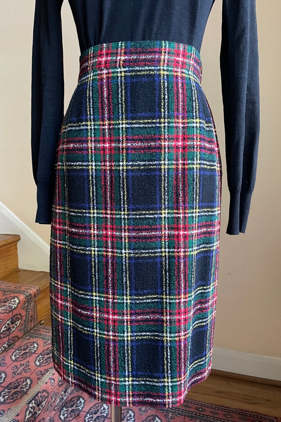 1970s Giorgio Grati Plaid Wool Skirt | Vintage Bl… - image 3