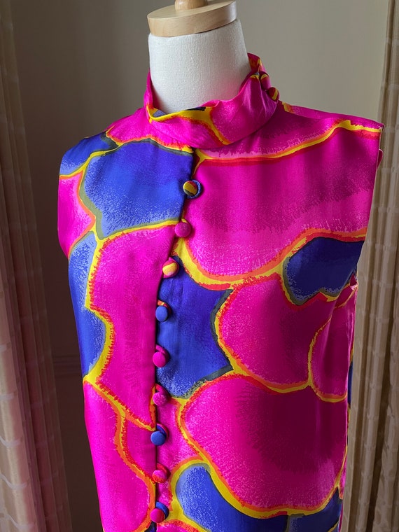 1970s Saks Fifth Avenue Silk Mod Dress | Vintage … - image 2