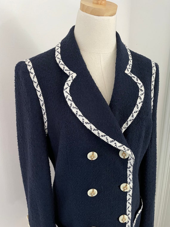 Louis Feraud Boucle Jacket with Braid Trim | Navy… - image 3