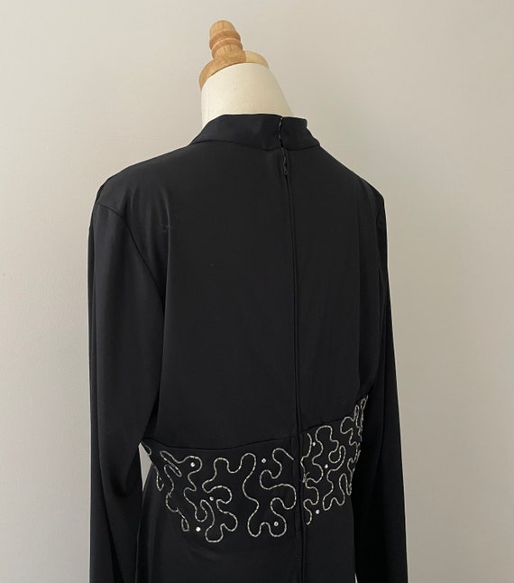 Vintage Ives Cardone Black Cocktail Dress Size Me… - image 6