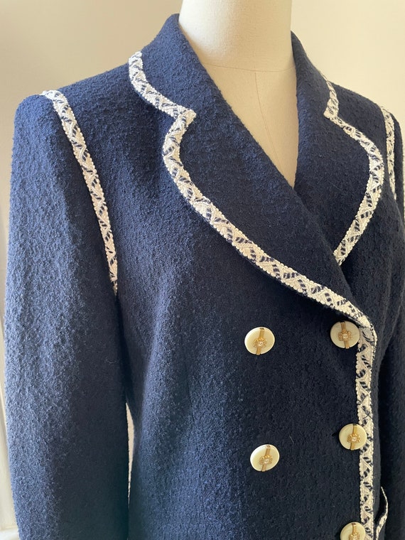 Louis Feraud Boucle Jacket with Braid Trim | Navy… - image 5