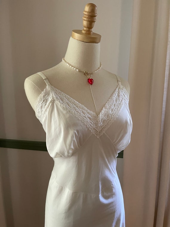 1950's Lorraine White Lace Full Slip | Lingerie W… - image 3