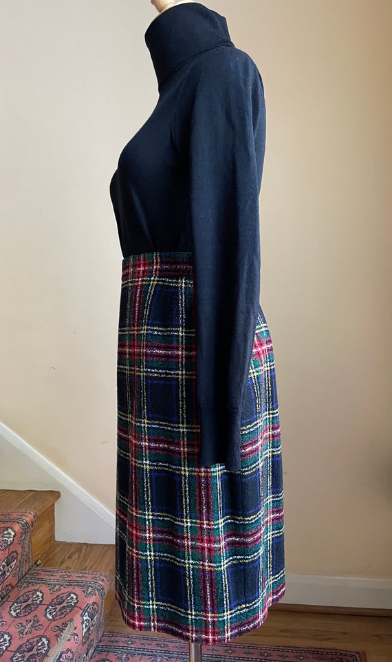 1970s Giorgio Grati Plaid Wool Skirt | Vintage Bl… - image 4