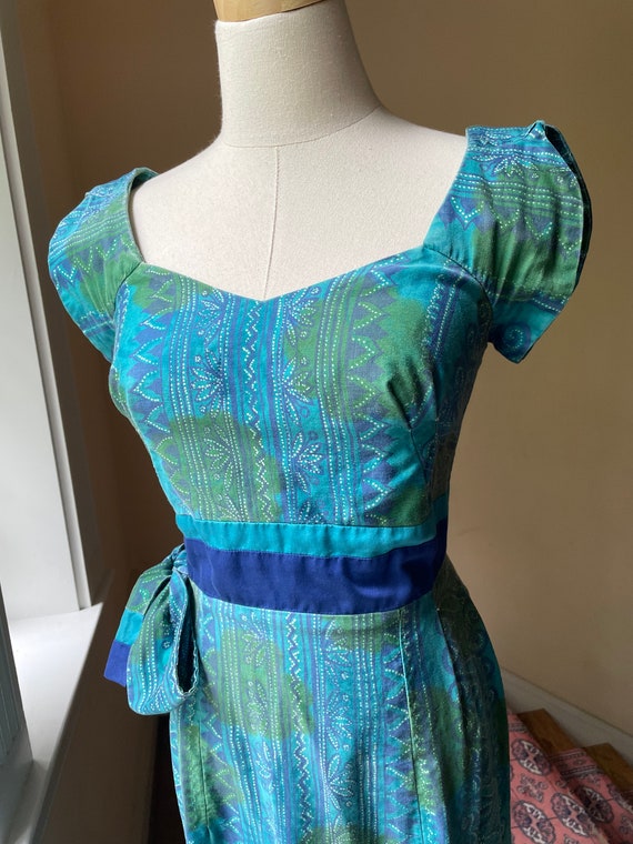 Vintage 1960's Nani of Hawaii Cotton Maxi Dress |… - image 7