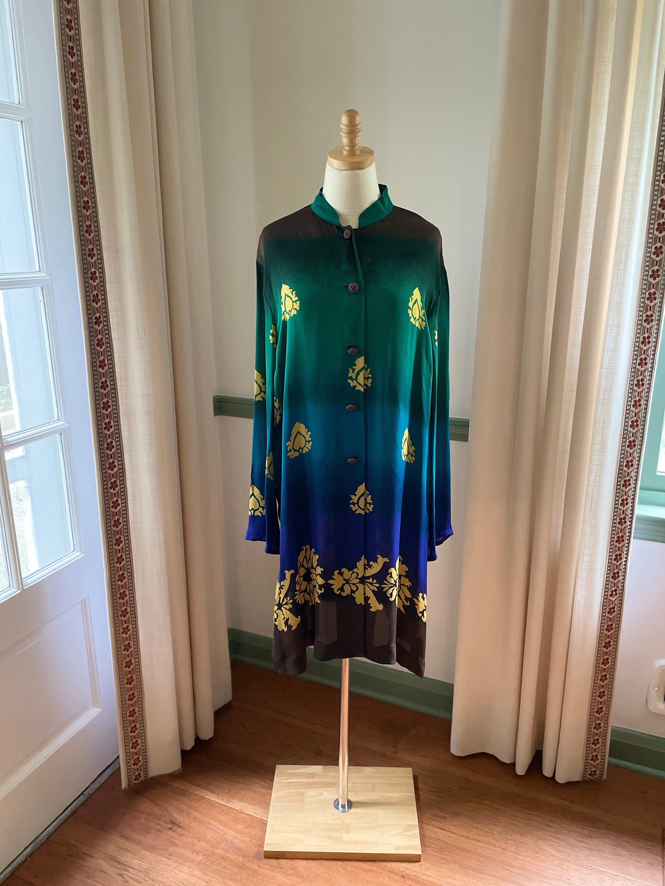 daphne blue dress bridgerton DVF Paintstroke Silk Wrap Dress S/M  OMNIA
