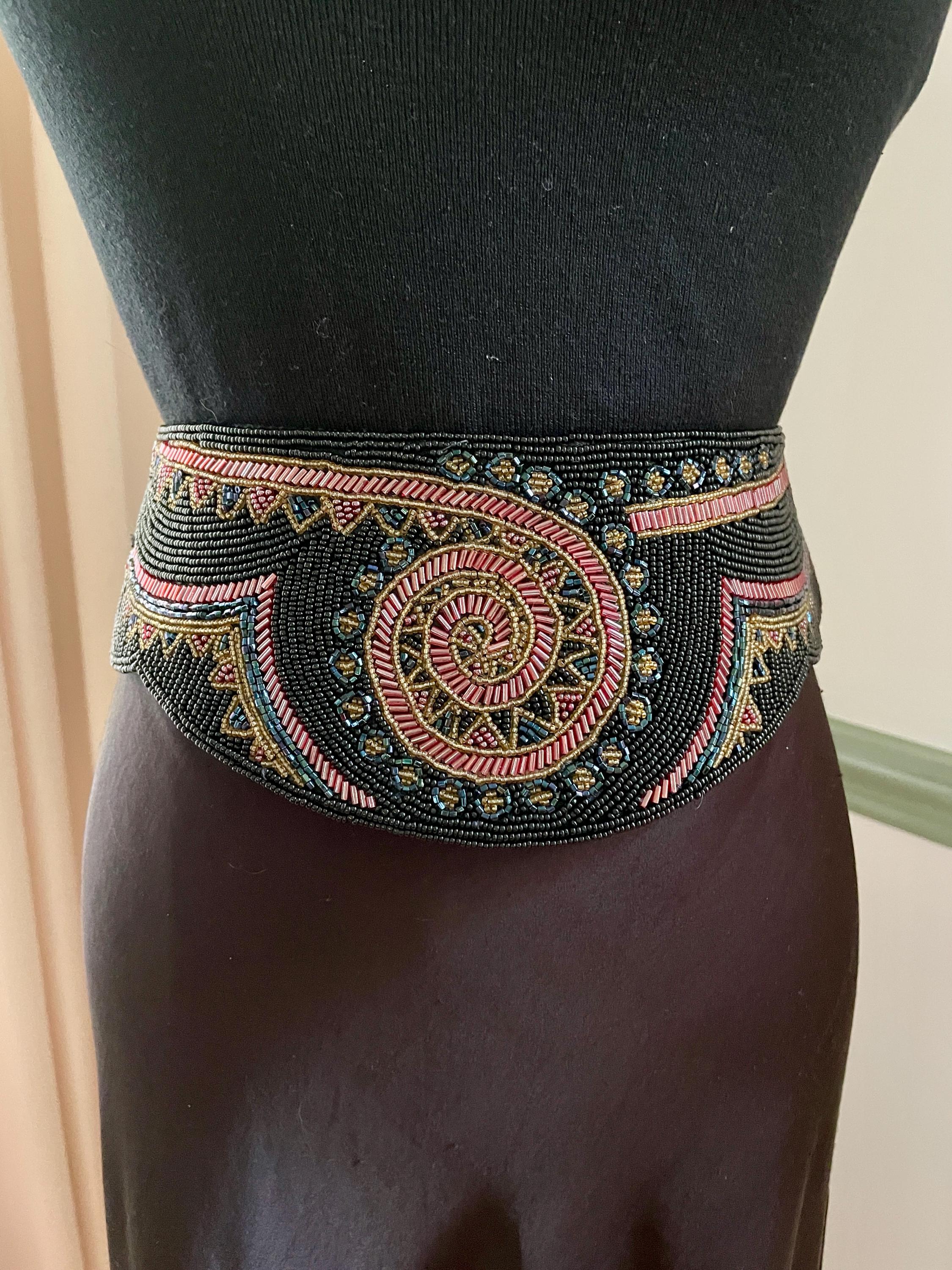 Vintage La Regale Handmade Purple Beaded Waist Statement Belt Size Small La Regale Belt - Etsy main image 2