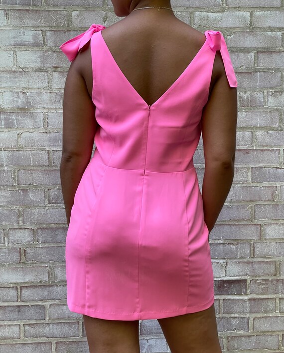 Pink Mini Dress with Bows | Barbie Pink Mini Dres… - image 5