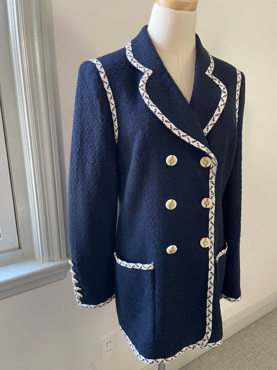 Louis Feraud Boucle Jacket with Braid Trim | Navy… - image 6