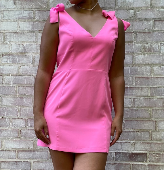 Pink Mini Dress with Bows | Barbie Pink Mini Dress