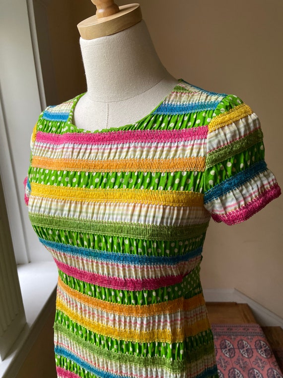 1970s Albert Nipon Polka Dot and Ruffle Hem Maxi … - image 4