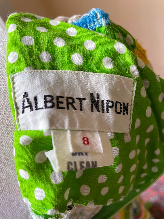 1970s Albert Nipon Polka Dot and Ruffle Hem Maxi … - image 7
