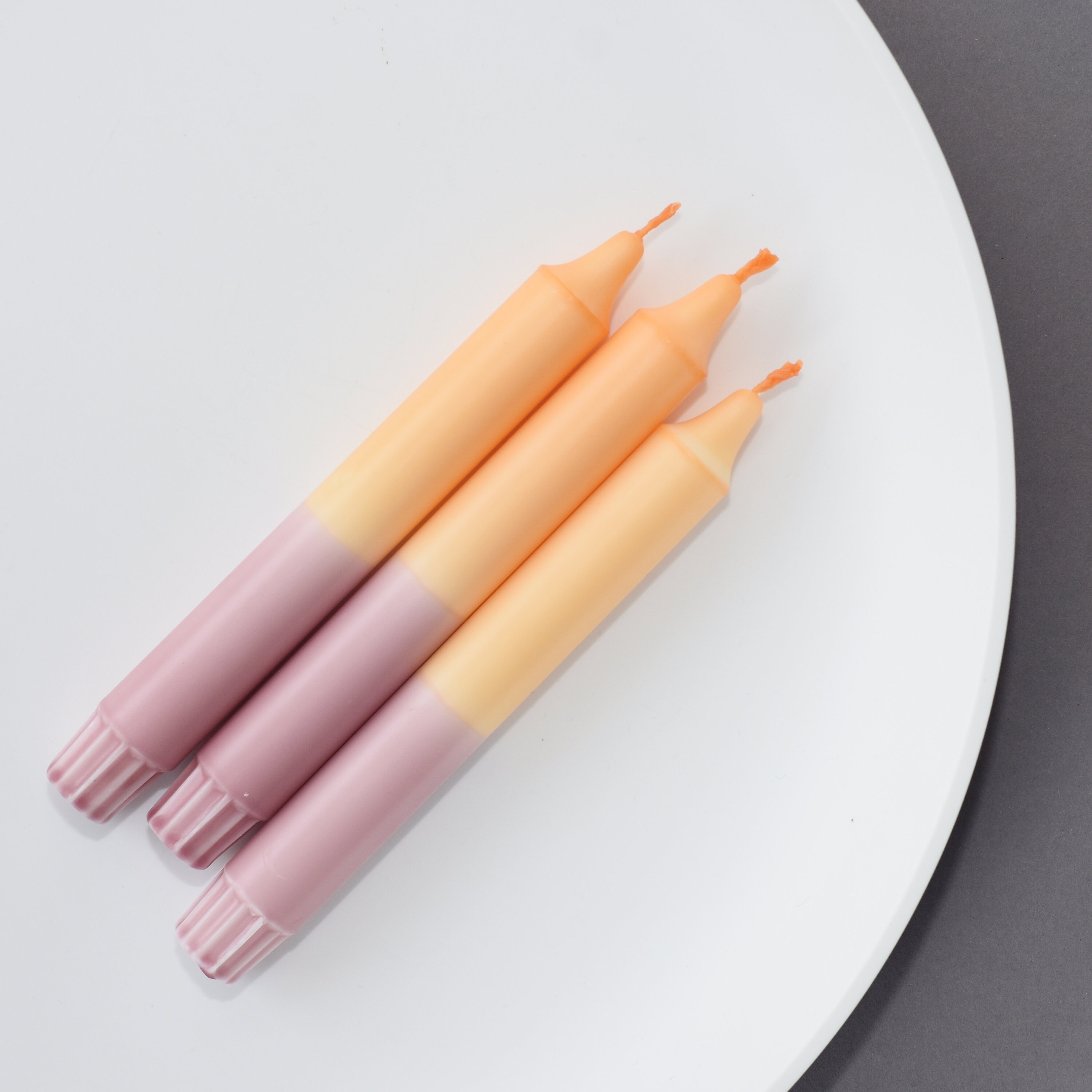 Dip Dye Candles Dusty Rose Orange handdipped Dipdye Etsy