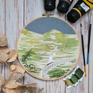 Glenfinnan Viaduct Hand Embroidered Landscape