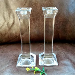 Villeroy & Boch 8&quot; Crystal Candlesticks, sparkly contemporary glass candle holders