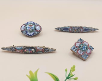 Choice of Vintage Brooch, colourful micro mosaic jewellery, all made in Italy