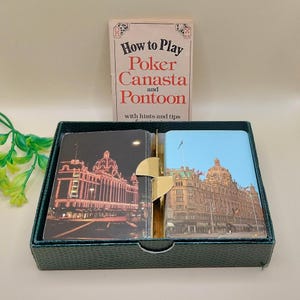 Cartes à jouer Harrods, vue sur la boutique jour et nuit, jeu de cartes double pour poker, coffret cadeau