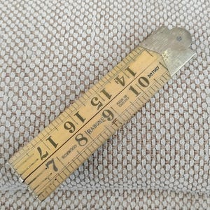2 Zoll Holzlineal, Rabone Nr. 1167, vintage, ausklappbar, germanische Markierungen