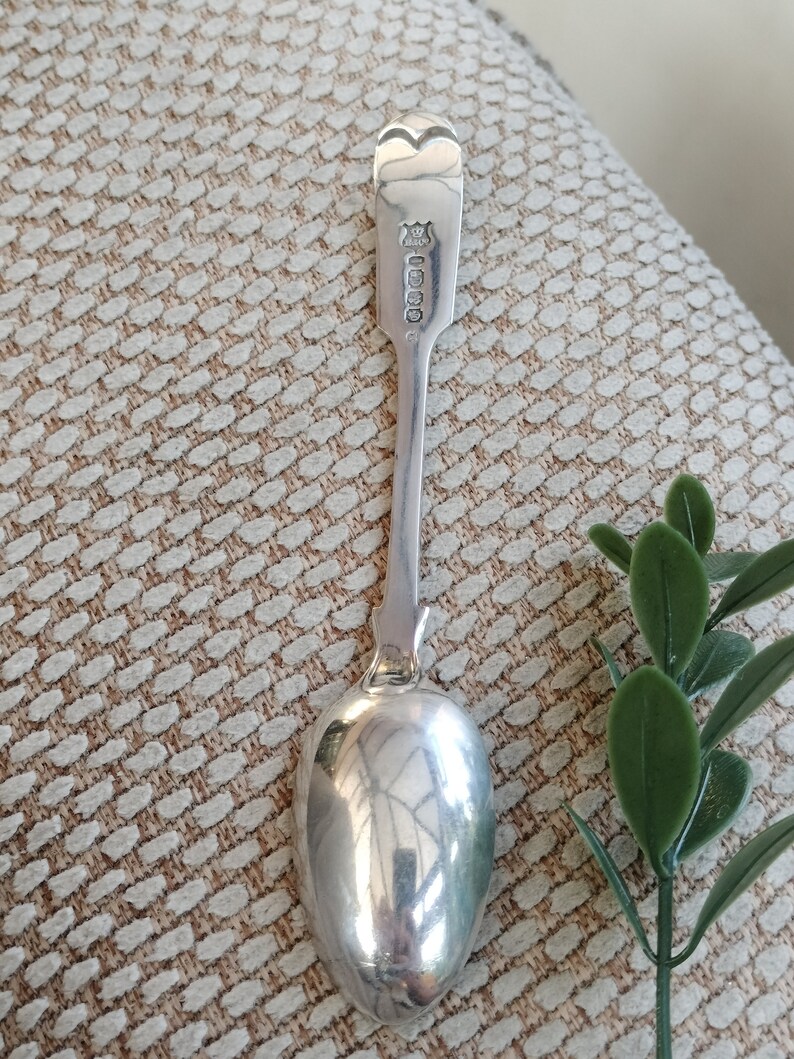 Antique Coffee Spoon, Elkington & Co, Fiddle Pattern With Gilt Bowl