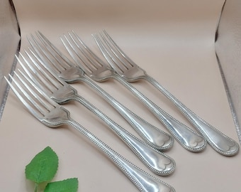 Antique Table Forks, set of 5, extra large flatware, made in London England