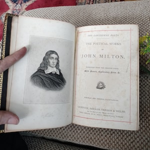 Milton&#39;s Poetical Works, 1891 leather edition with gilding, The Lansdowne Poets