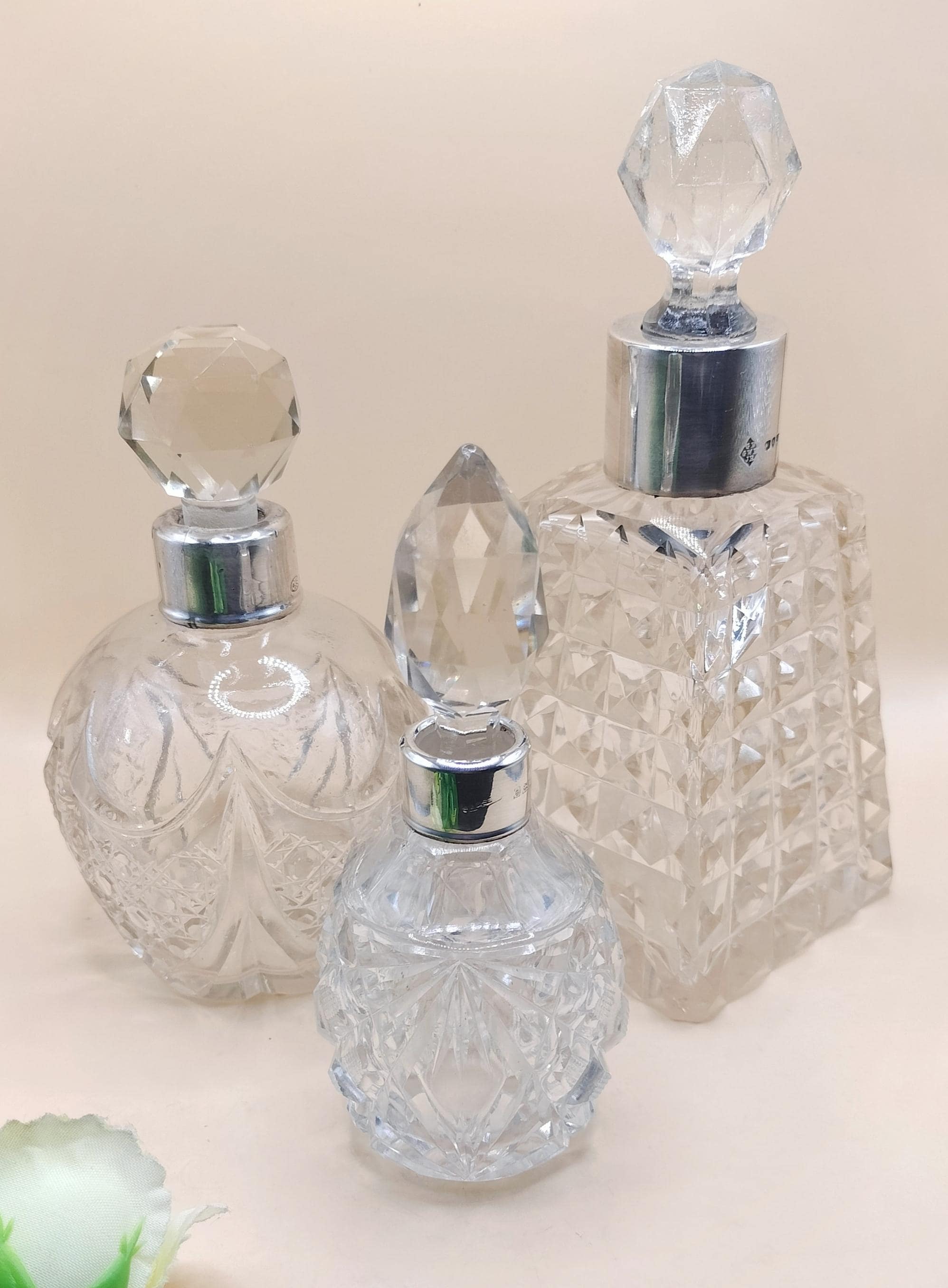 Choice of Scent Bottle, Antique Cut Glass, Original Stopper