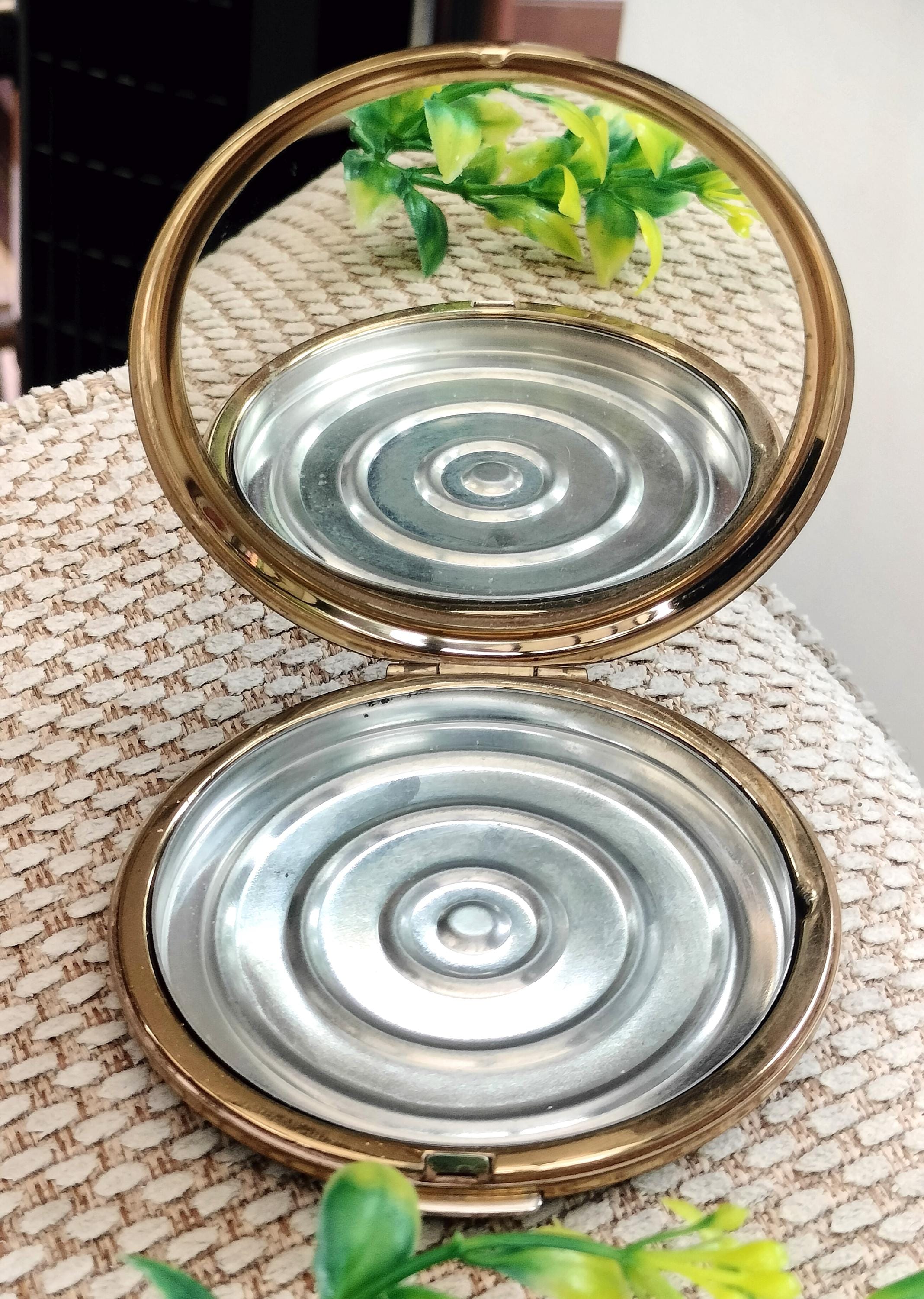 Stratton Mini Convertible, Vintage Compact, White Enamel Lid With